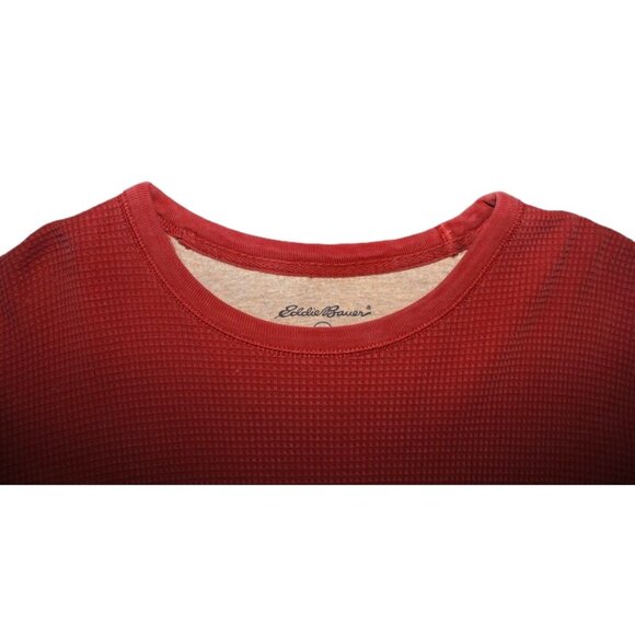 EDDIE BAUER Thermal Waffle Cotton Long-Sleeve Shirt in Brick - Size XXL - Picture 2 of 8